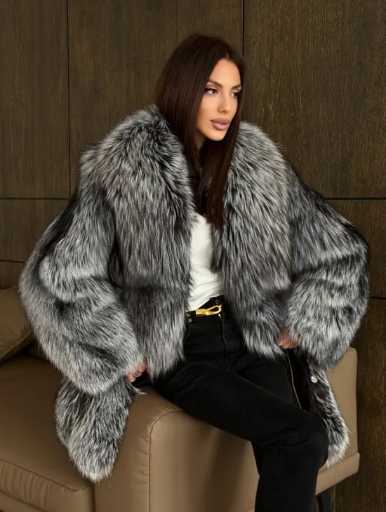 Женская шуба из чернобурки - фото 11