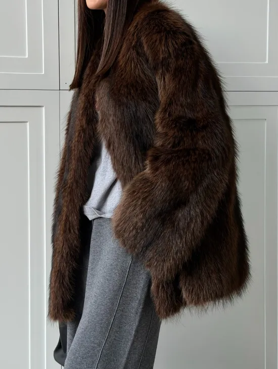 Жакет - полушубок из меха финского енота Saga - фото 2