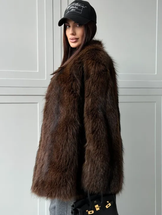 Жакет - полушубок из меха финского енота Saga - фото 6