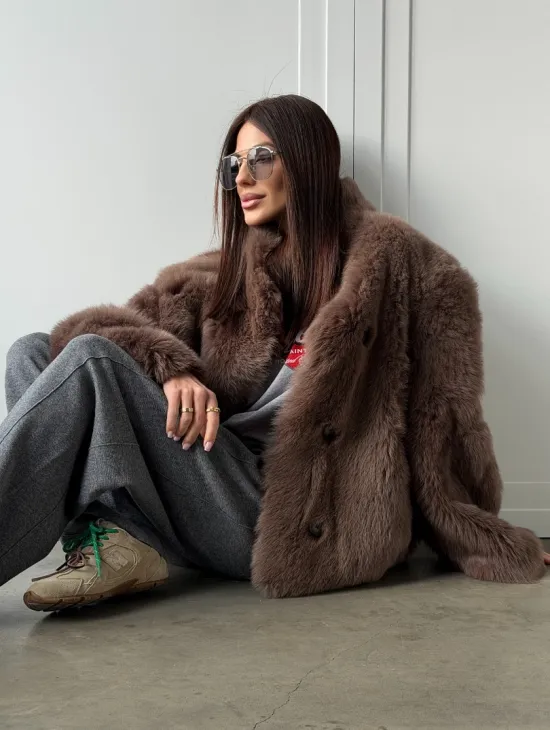 Дубленка из тосканы цвет taupe - фото 15