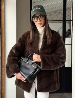 Женский норковый полушубок - фото 18