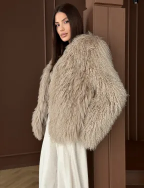 Шуба из натурального меха ламы - фото 8