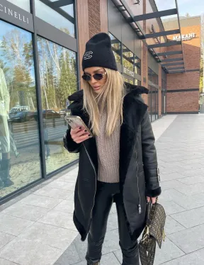 Дубленка авиатор удлиненная - фото 0