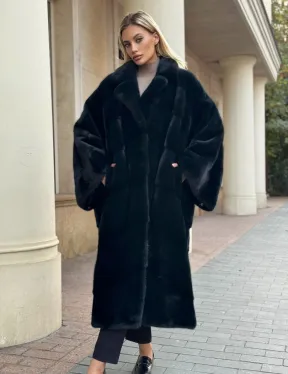 Зеленая норковая шуба - фото 2