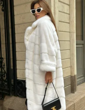 Белая шуба из мех норки NAFA - фото 5