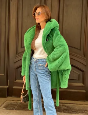 Шуба норковая с капюшоном 100524 - фото 2