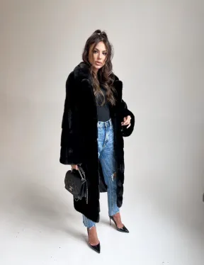 Черная норковая шуба из аукционной норки NAFA - фото 3