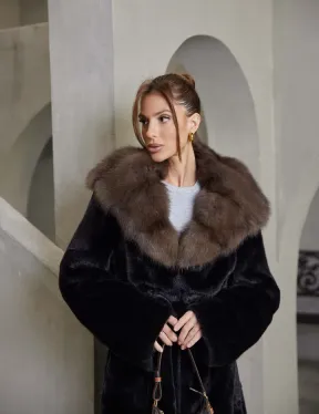 Норка BLACKGLAMA пластины капюшон куница - фото 2